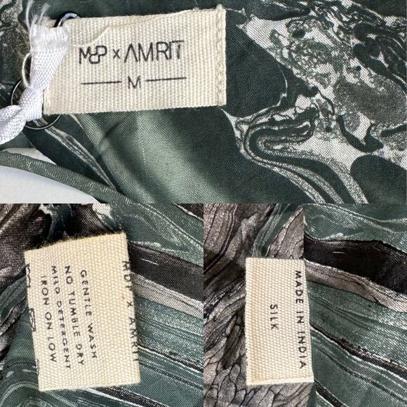 NWT Maison de Papillon Silk Eva Habotai Marble Camisole Top Medium - Picture 12 of 12